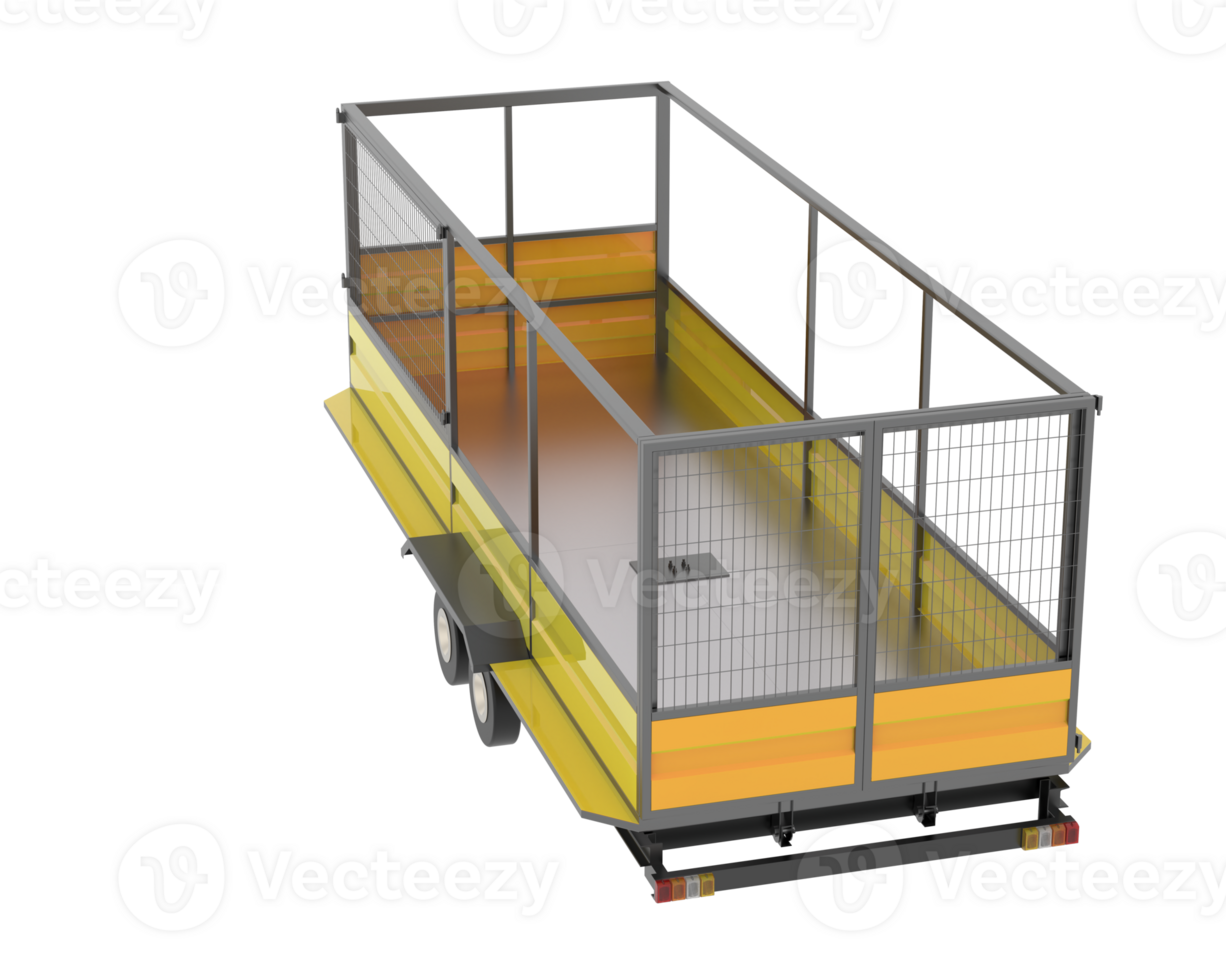 Cage trailer isolated on background. 3d rendering - illustration png