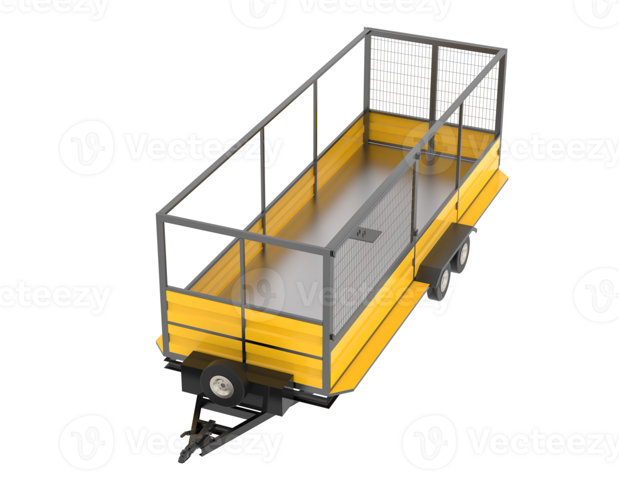 Cage trailer isolated on background. 3d rendering - illustration png