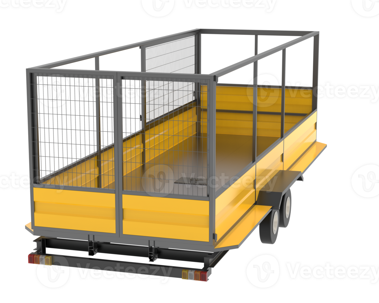 Cage trailer isolated on background. 3d rendering - illustration png