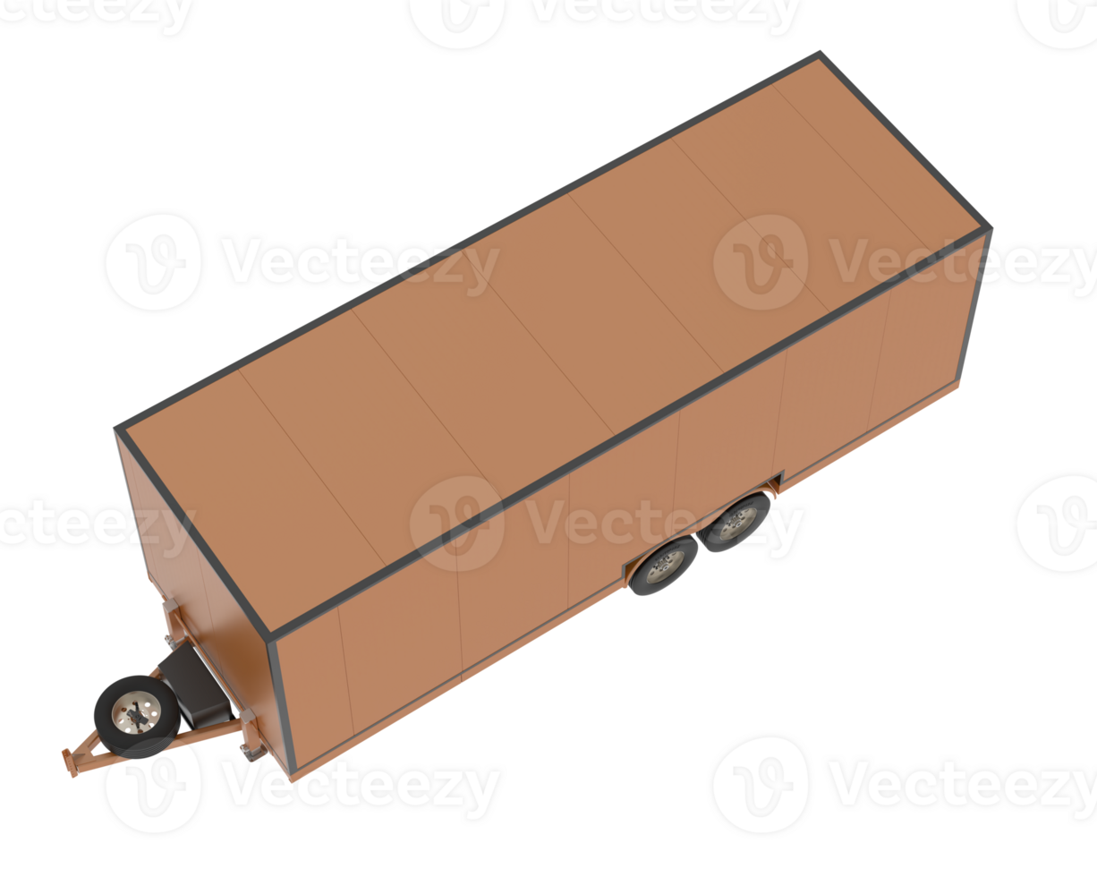 Car trailer isolated on background. 3d rendering - illustration png