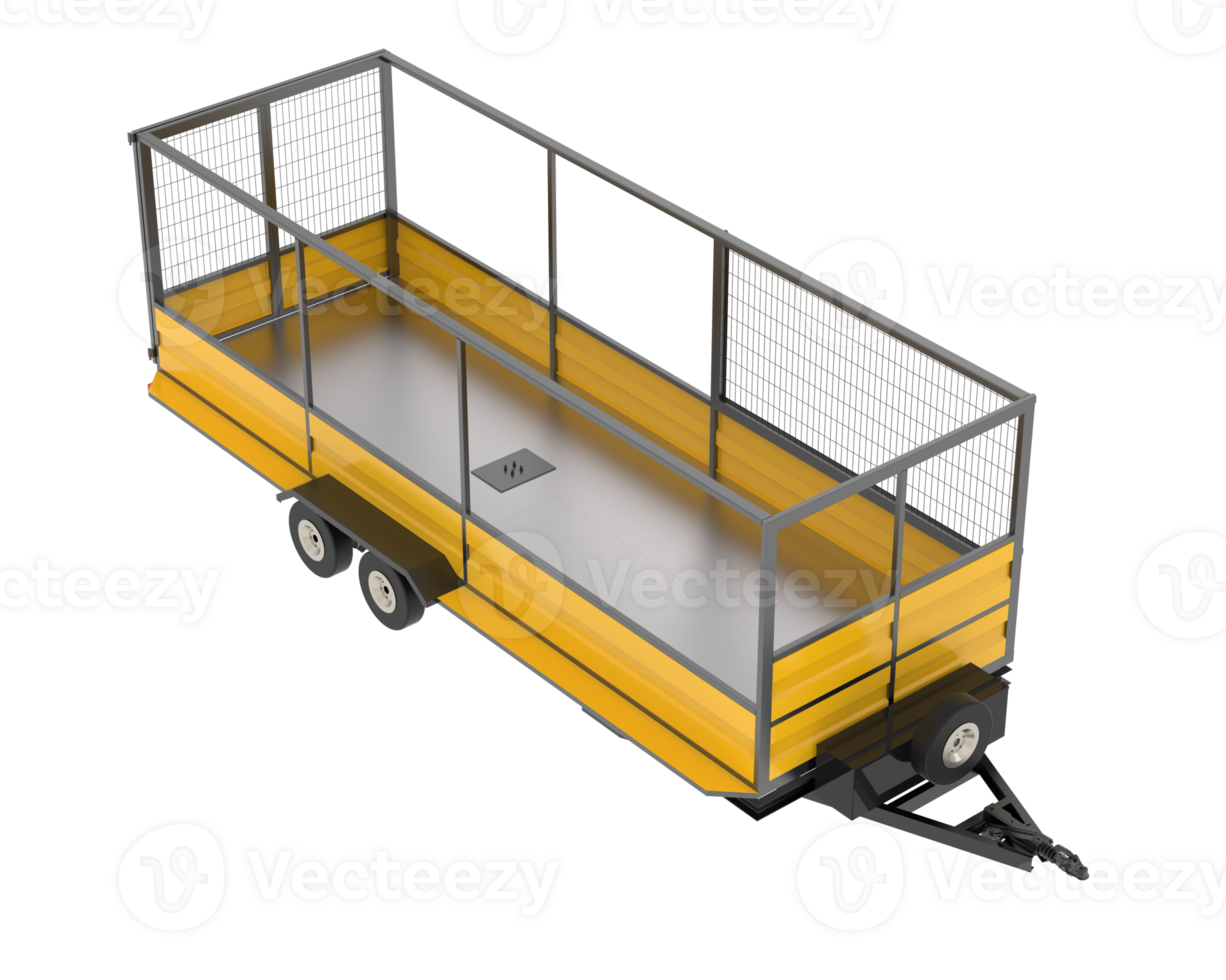 Cage trailer isolated on background. 3d rendering - illustration png