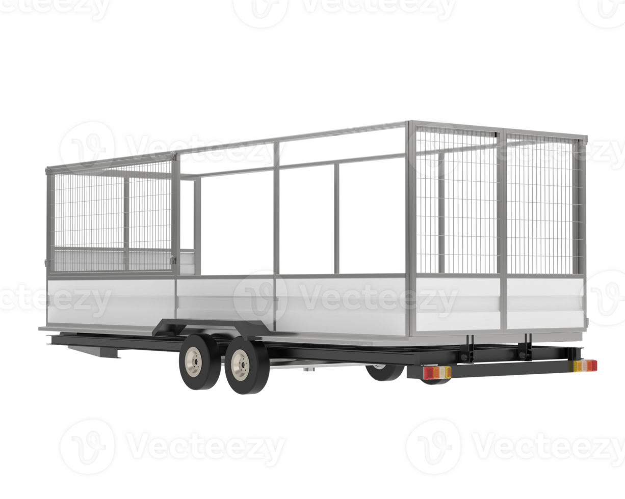 Cage trailer isolated on background. 3d rendering - illustration png