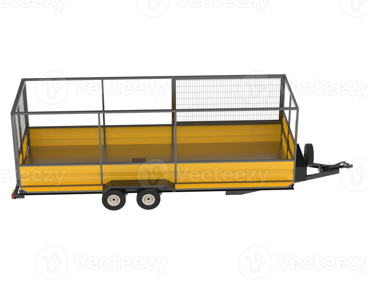 Cage trailer isolated on background. 3d rendering - illustration png