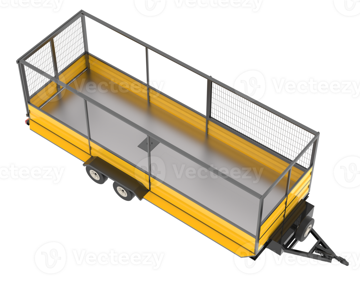 Cage trailer isolated on background. 3d rendering - illustration png