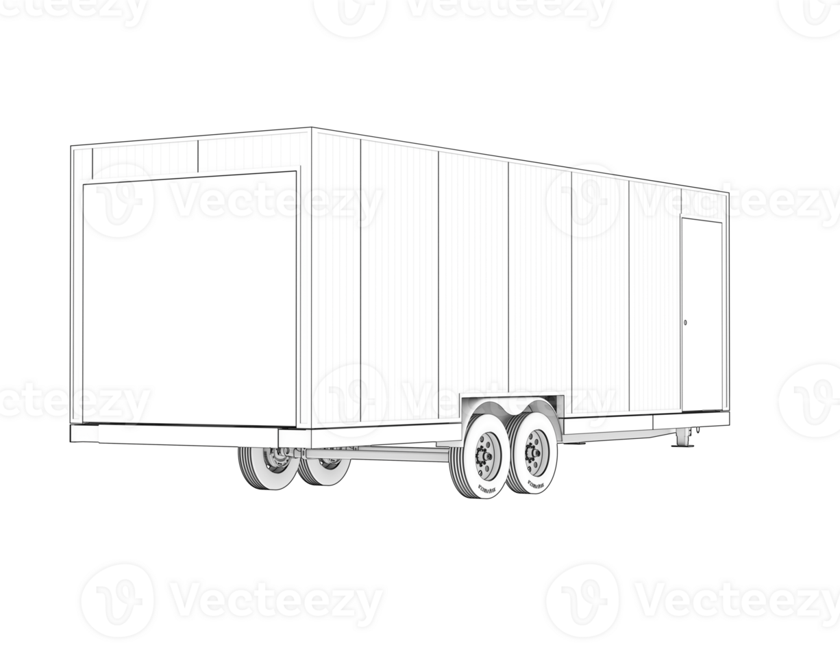 Car trailer isolated on background. 3d rendering - illustration png
