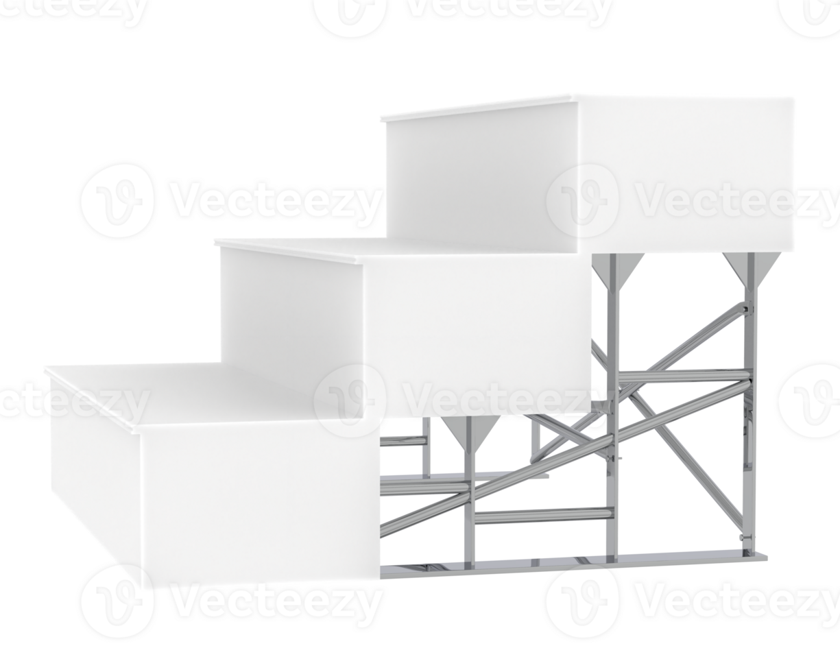 POS store steps isolated on background. 3d rendering - illustration png