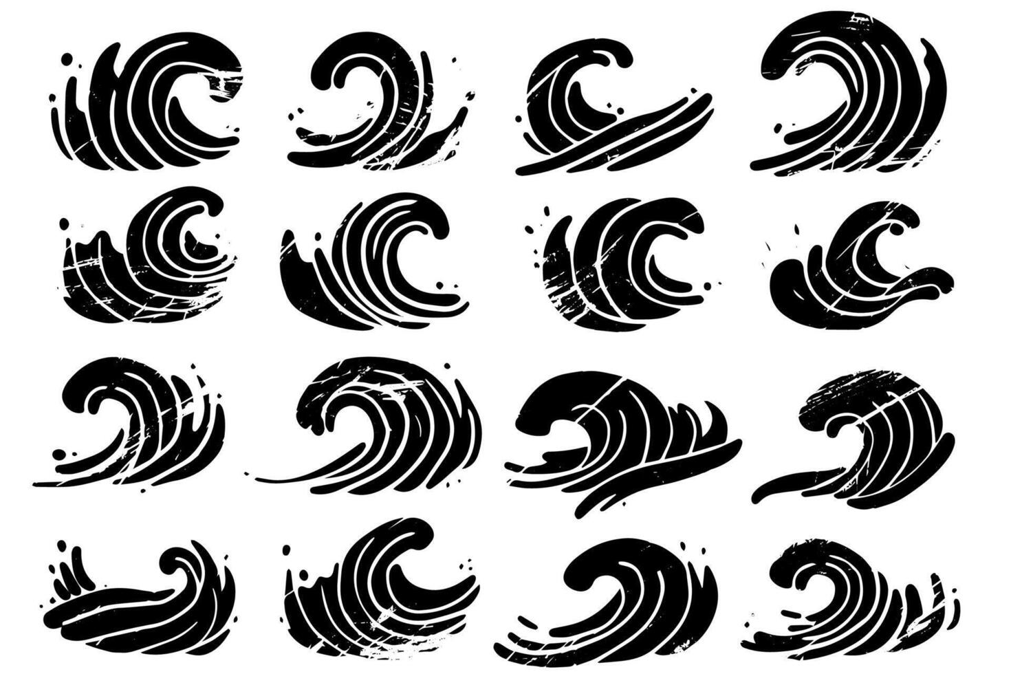 Wave Splash Abstract Liquid Elements for Fresh Designs. Grunge Ink Elements. vector