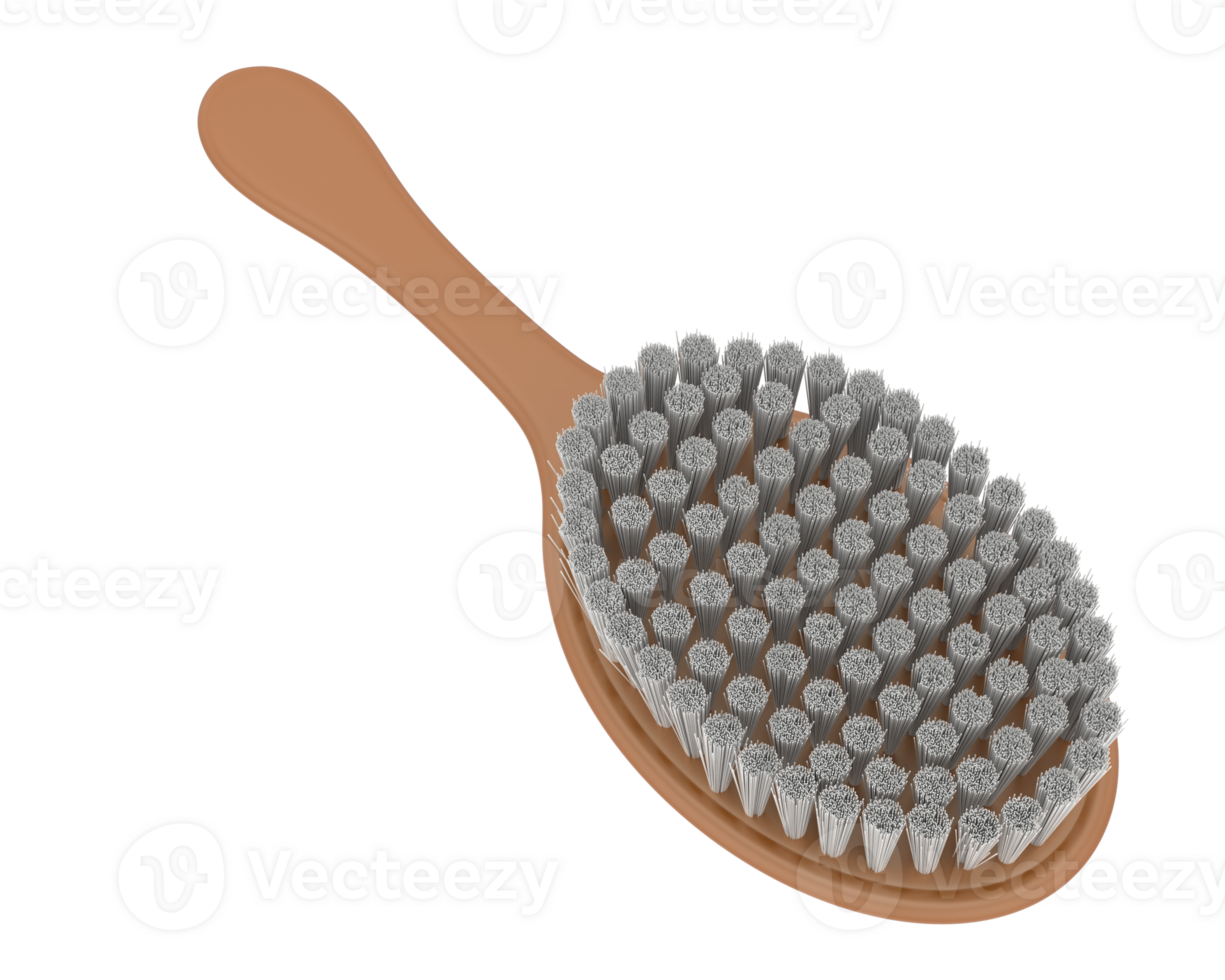 Hair brush isolated on background. 3d rendering - illustration png