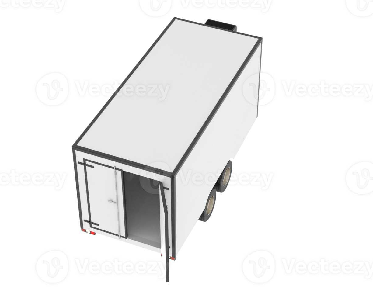 Refrigerated trailer isolated on background. 3d rendering - illustration png