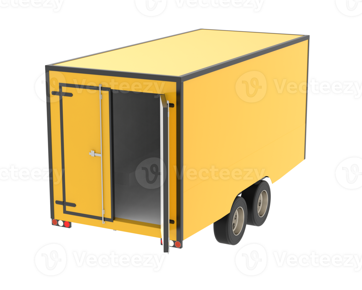 Refrigerated trailer isolated on background. 3d rendering - illustration png