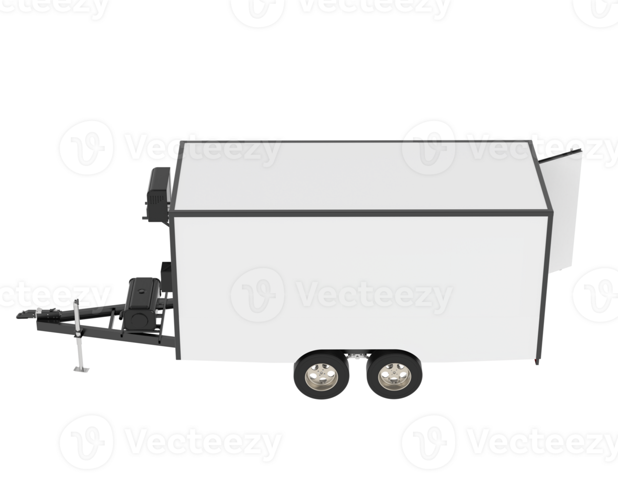 Refrigerated trailer isolated on background. 3d rendering - illustration png