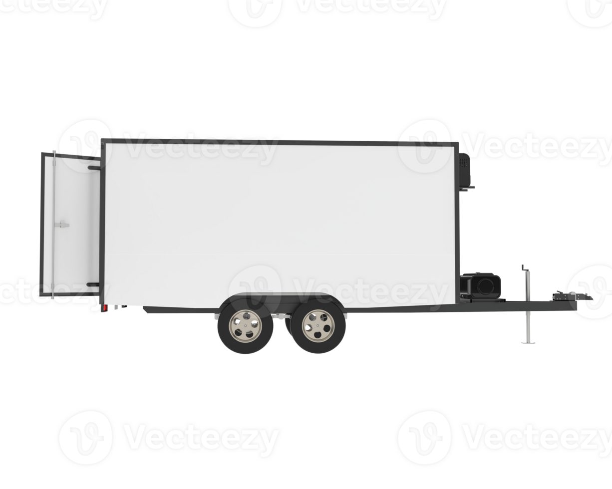 Refrigerated trailer isolated on background. 3d rendering - illustration png