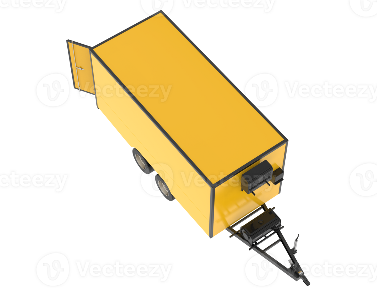 Refrigerated trailer isolated on background. 3d rendering - illustration png