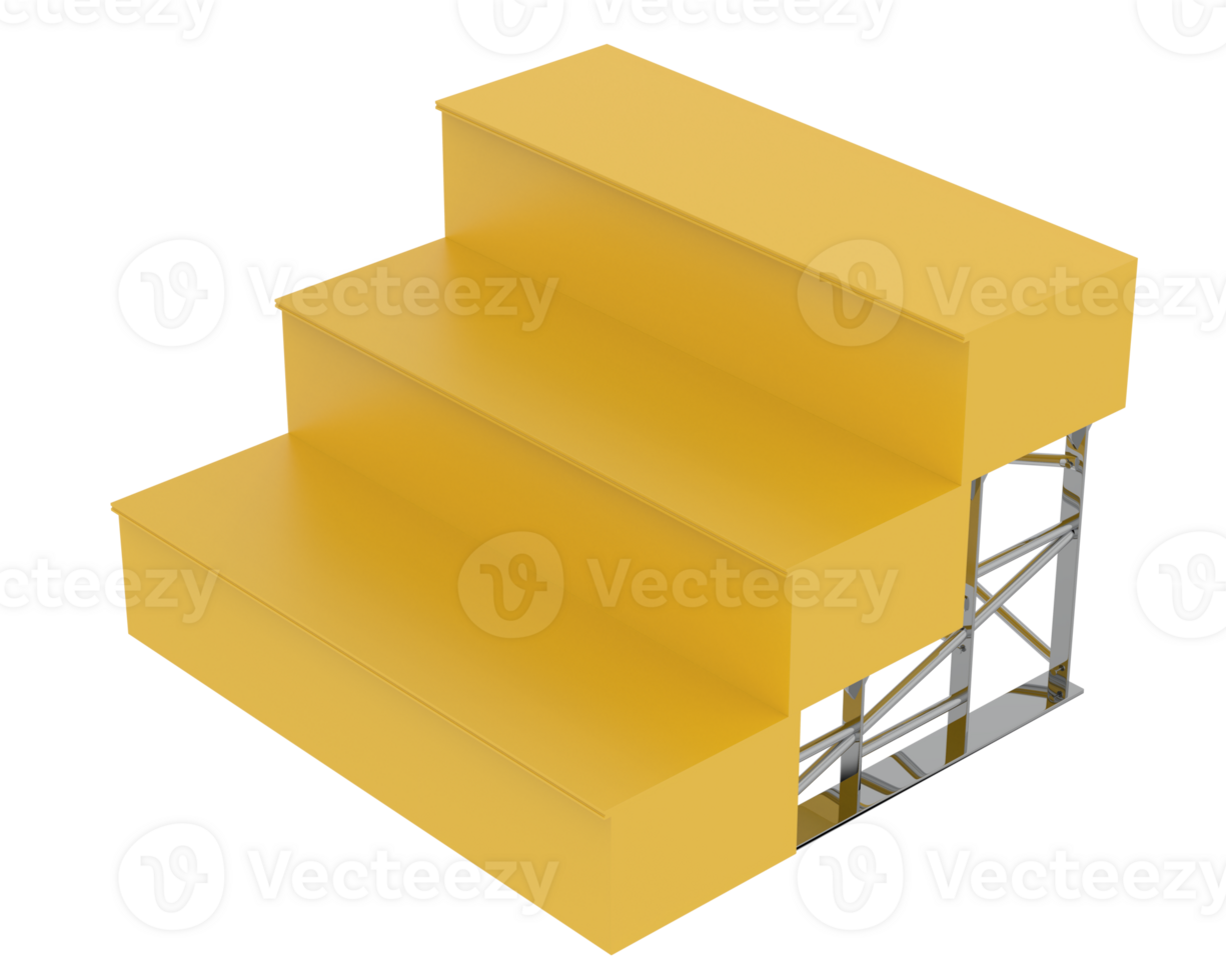 POS store steps isolated on background. 3d rendering - illustration png