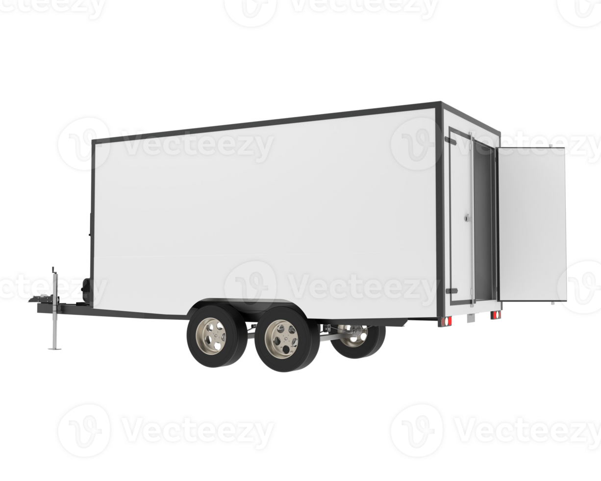 Refrigerated trailer isolated on background. 3d rendering - illustration png