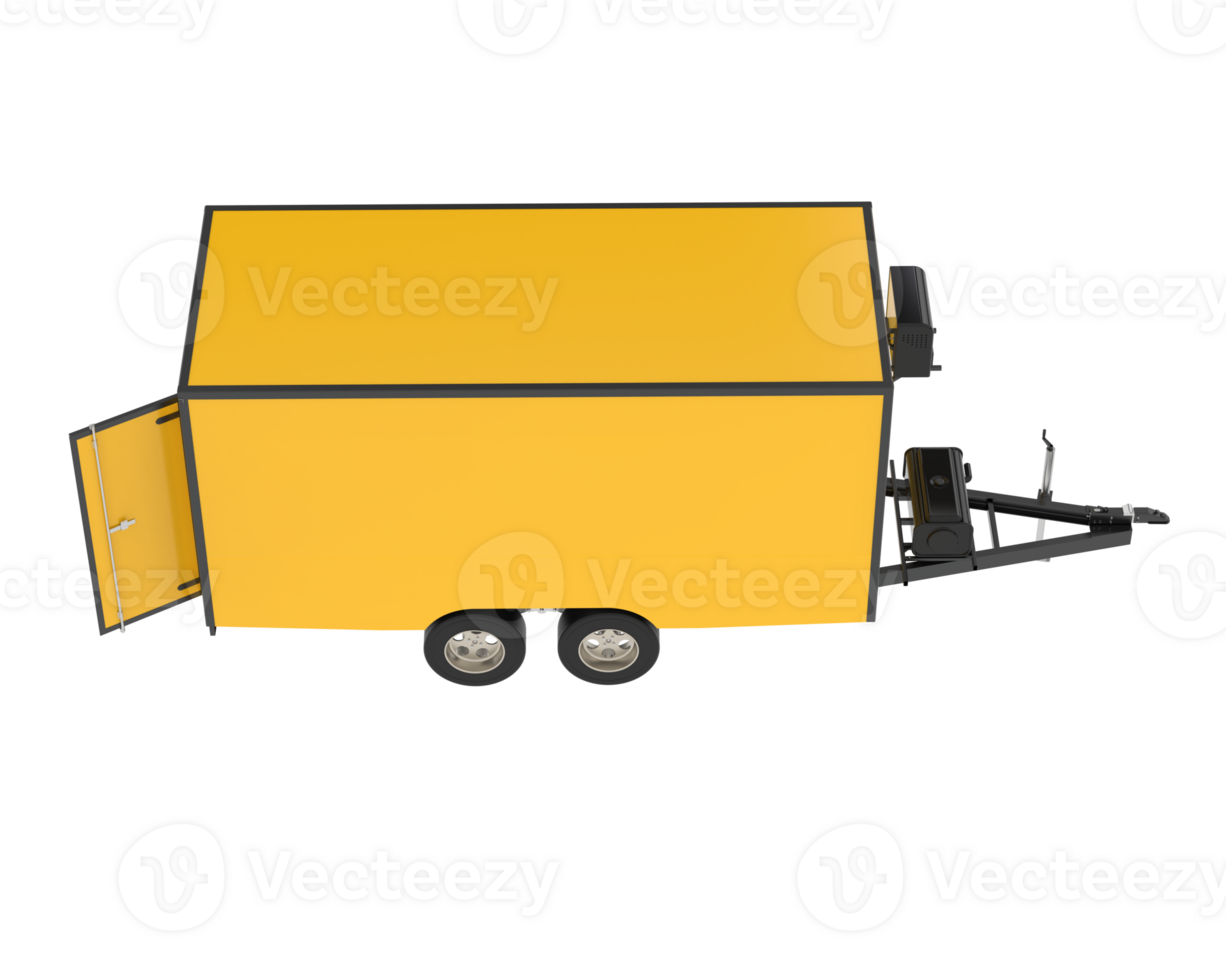 Refrigerated trailer isolated on background. 3d rendering - illustration png