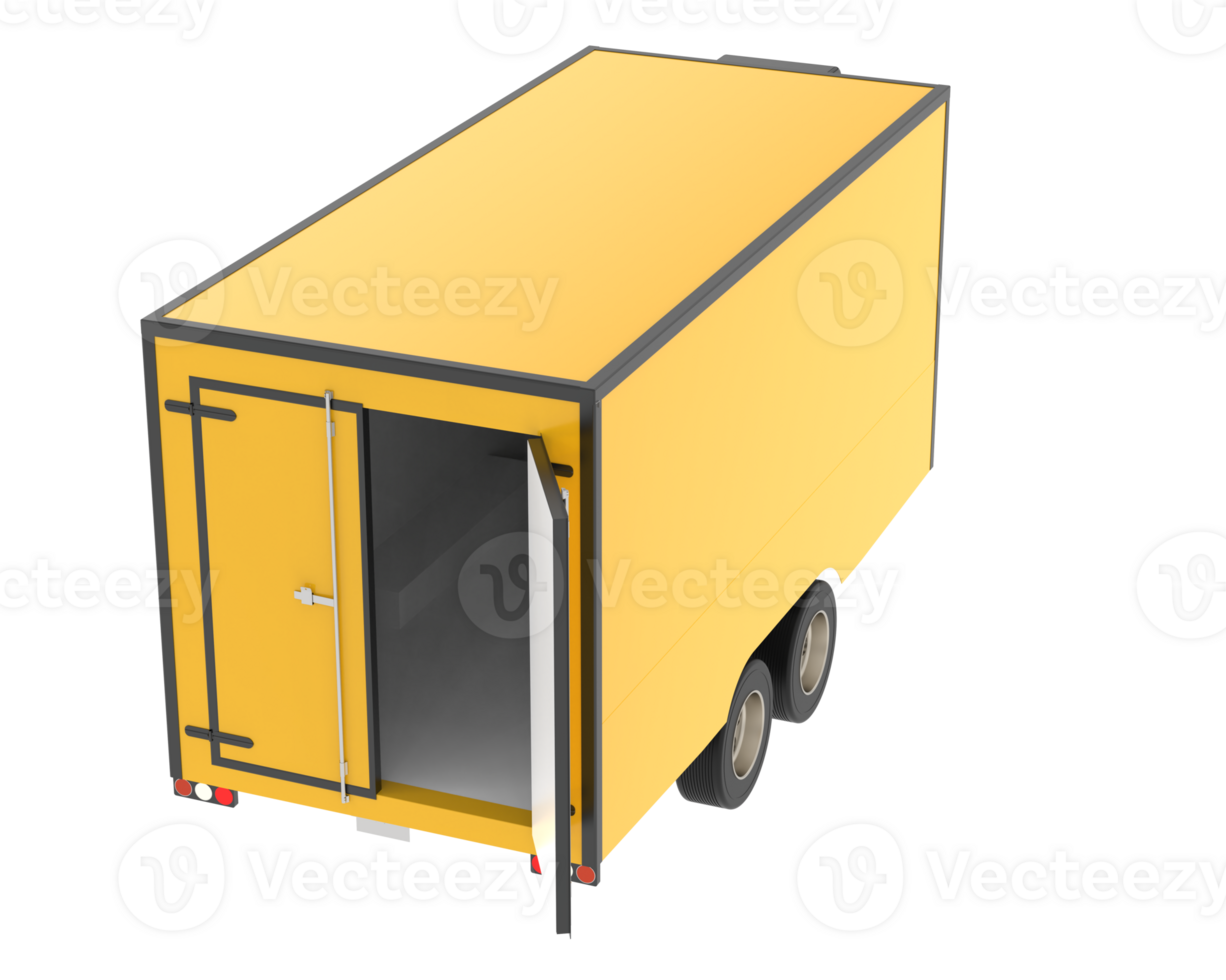 Refrigerated trailer isolated on background. 3d rendering - illustration png