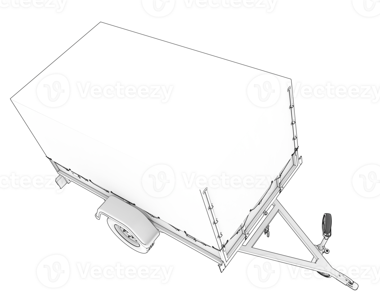Trailer isolated on background. 3d rendering - illustration png