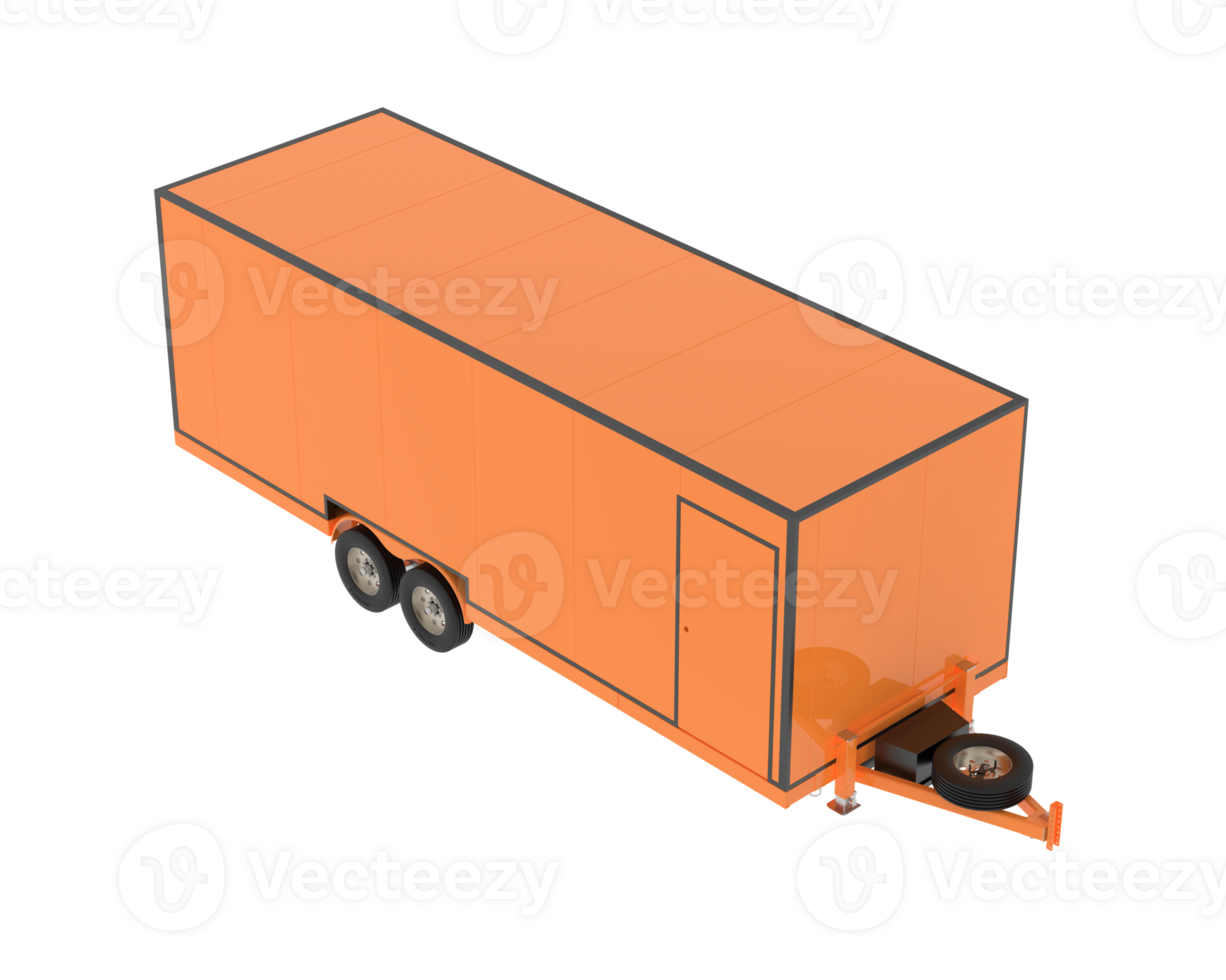 Car trailer isolated on background. 3d rendering - illustration png