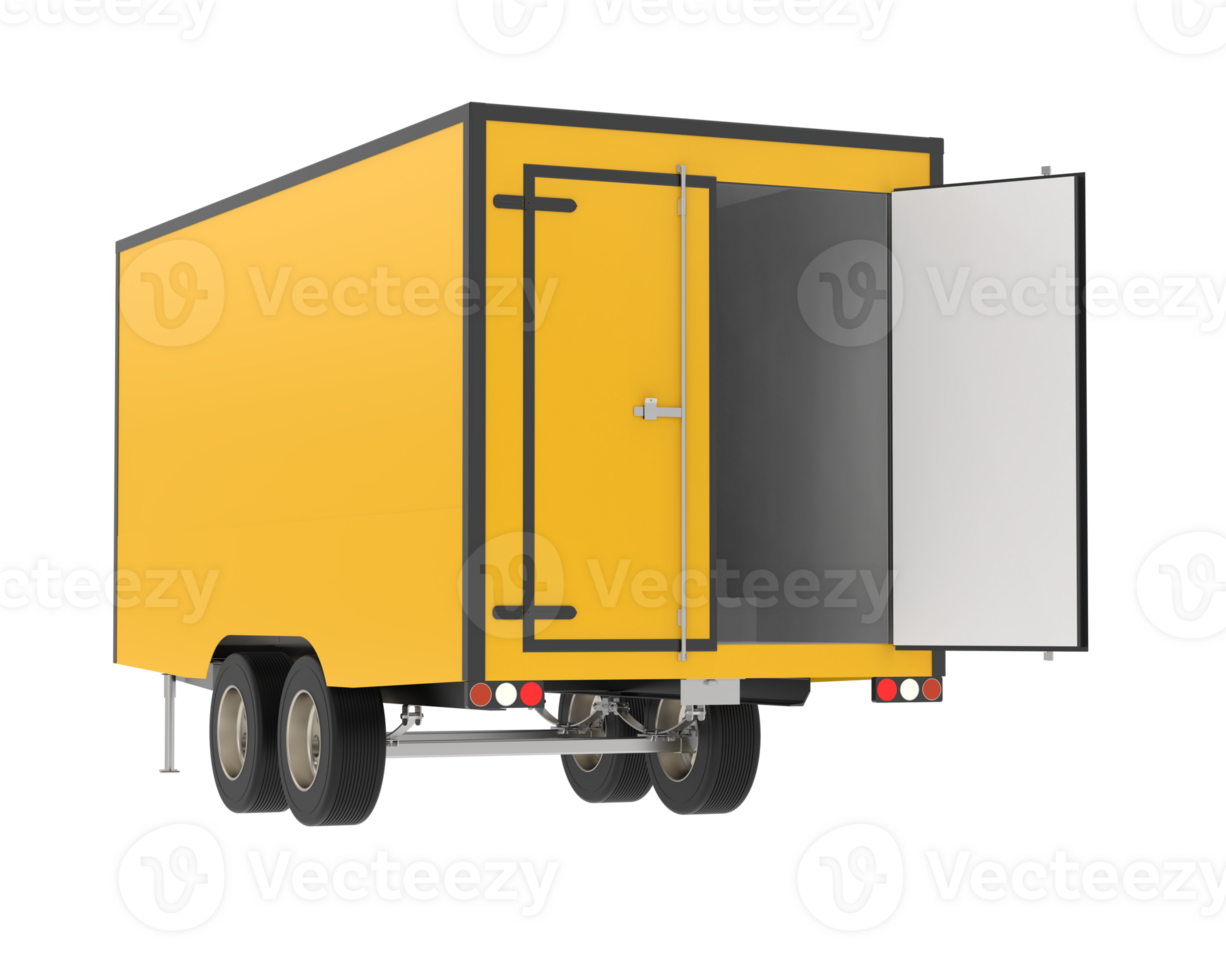 Refrigerated trailer isolated on background. 3d rendering - illustration png
