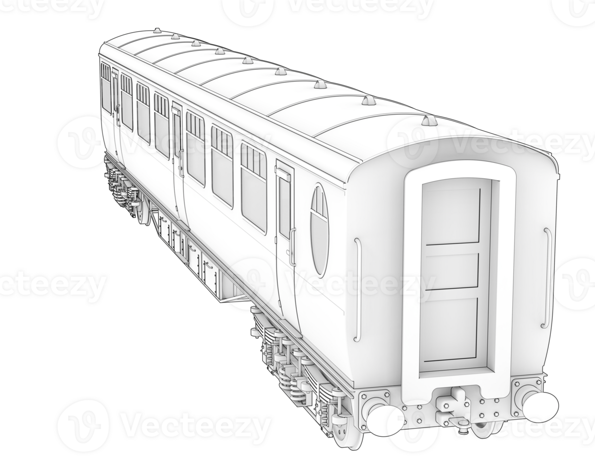 Train wagon isolated on background. 3d rendering - illustration png