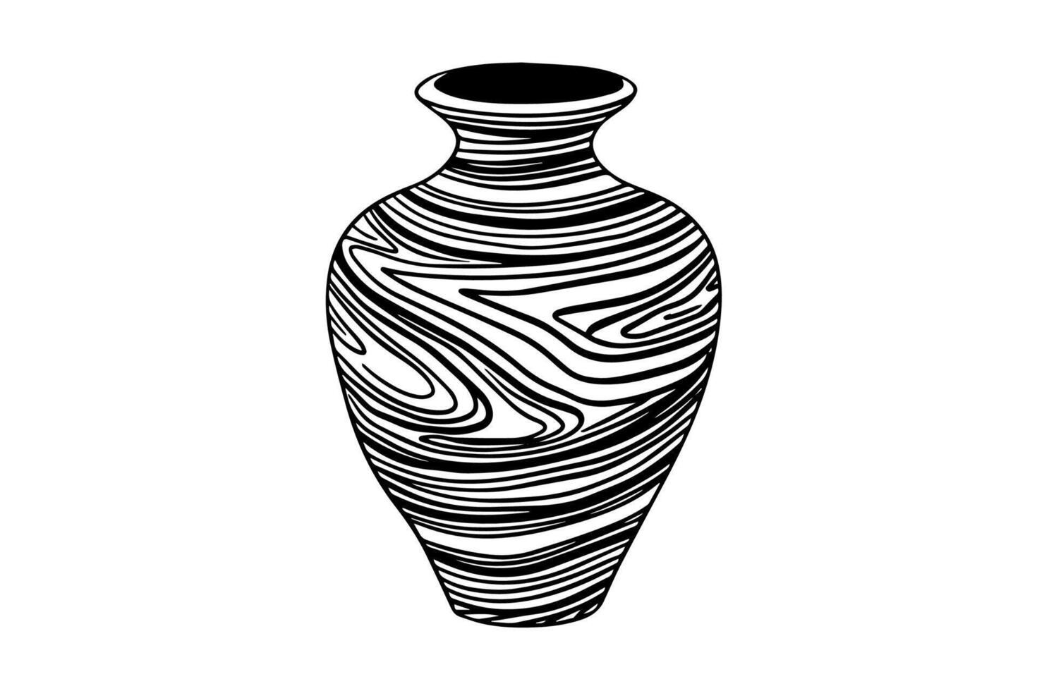 Set of ancient vase hand drawn ink sketch. Engraved style illustration. vector