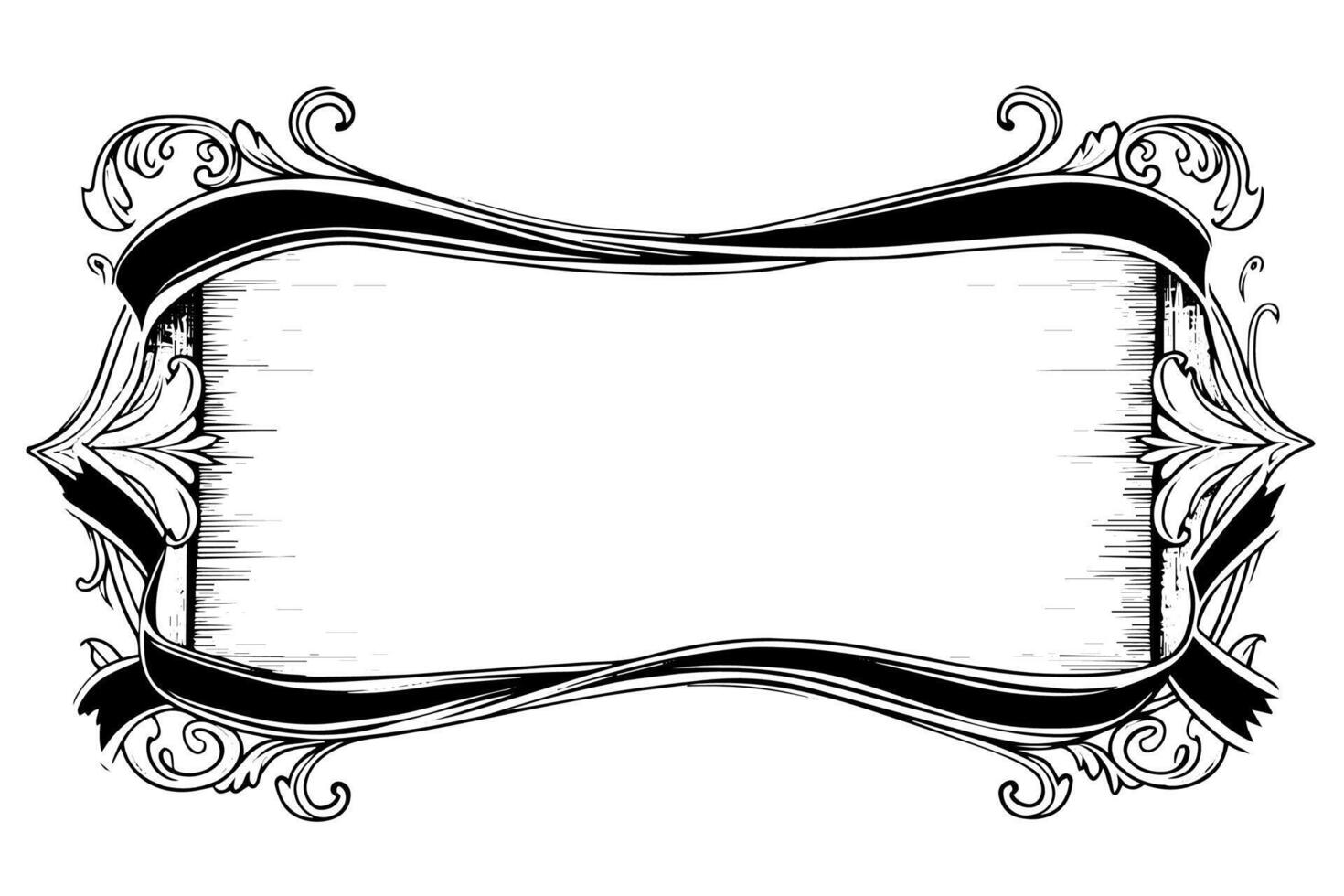 Vintage Victorian Ornamental Frame Classic Rococo Design with Golden Flourishes.Message Board. vector
