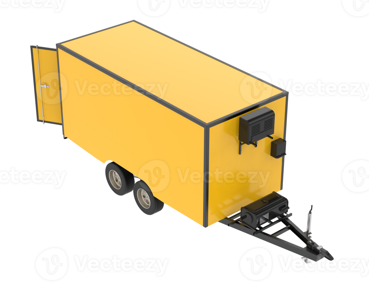 Car trailer isolated on background. 3d rendering - illustration png