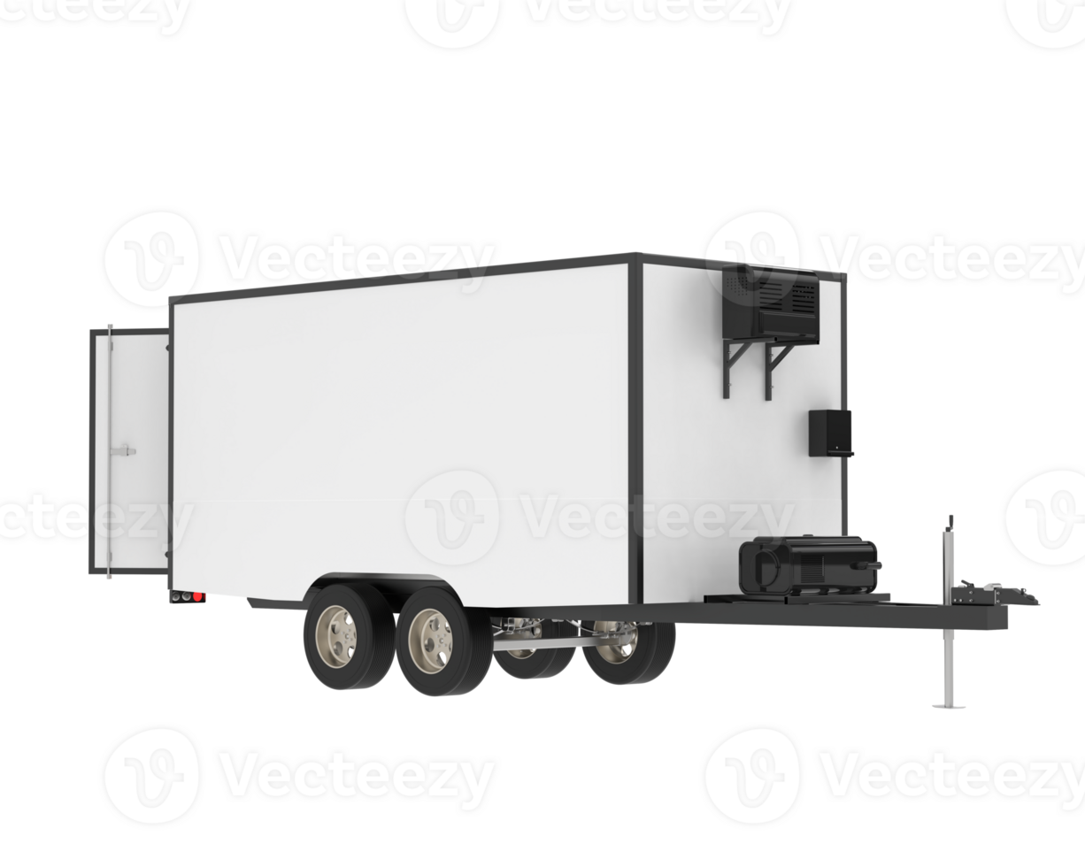 Refrigerated trailer isolated on background. 3d rendering - illustration png
