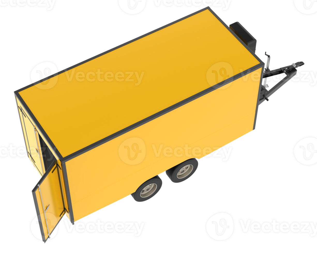 Refrigerated trailer isolated on background. 3d rendering - illustration png