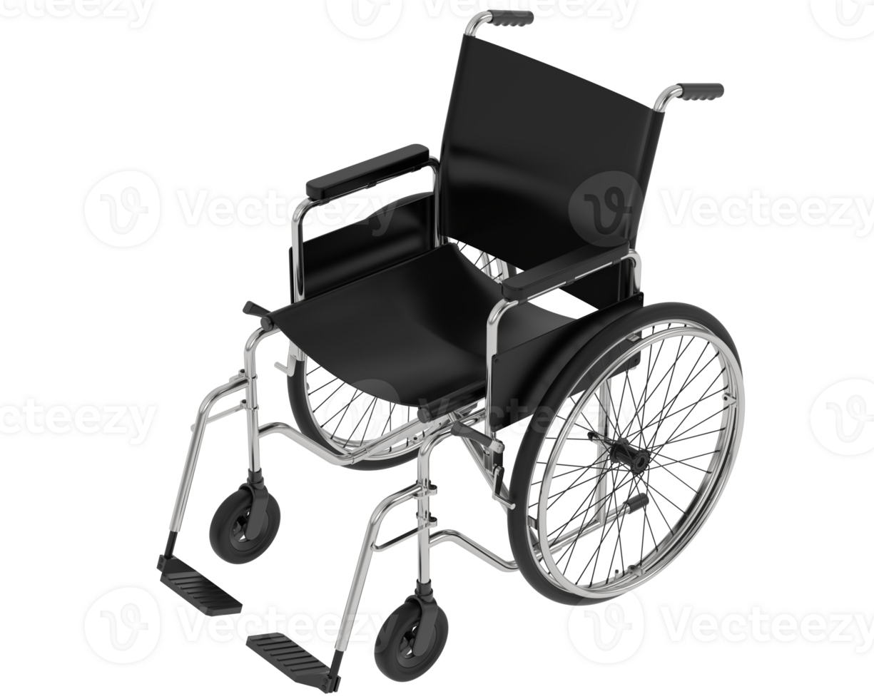 Wheelchair isolated on background. 3d rendering - illustration png