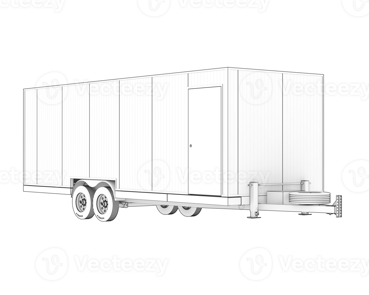 Car trailer isolated on background. 3d rendering - illustration png