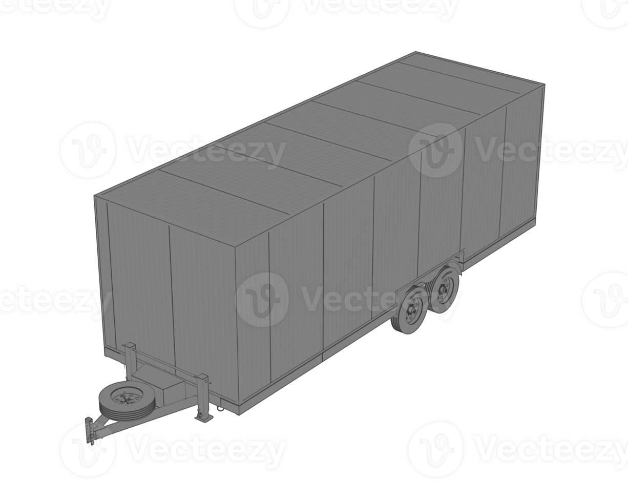 Car trailer isolated on background. 3d rendering - illustration png