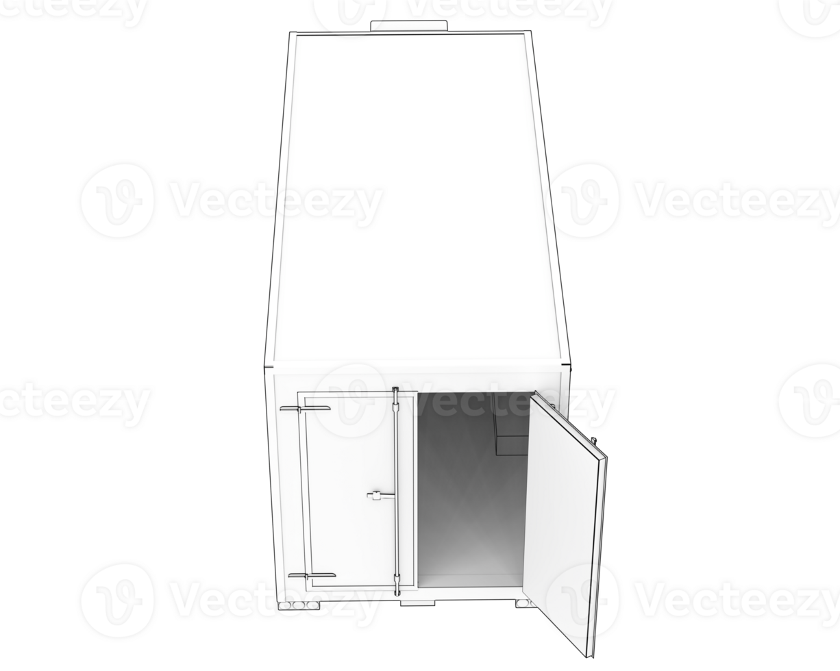 Refrigerated trailer isolated on background. 3d rendering - illustration png