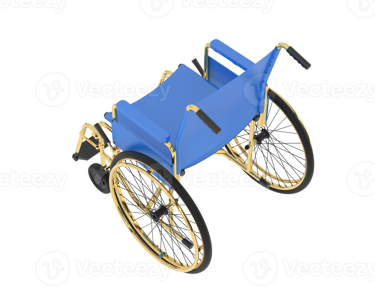 Wheelchair isolated on background. 3d rendering - illustration png