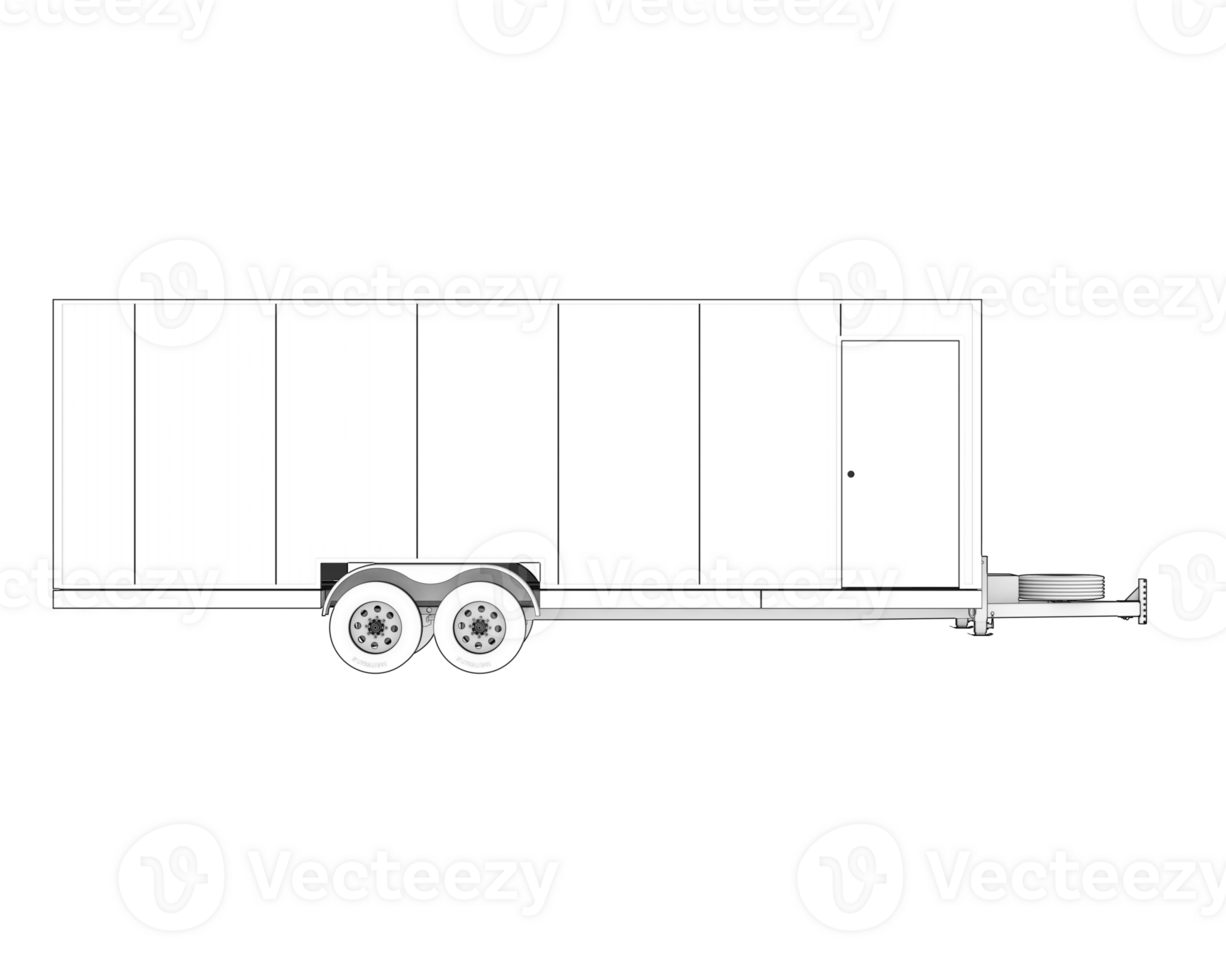 Car trailer isolated on background. 3d rendering - illustration png