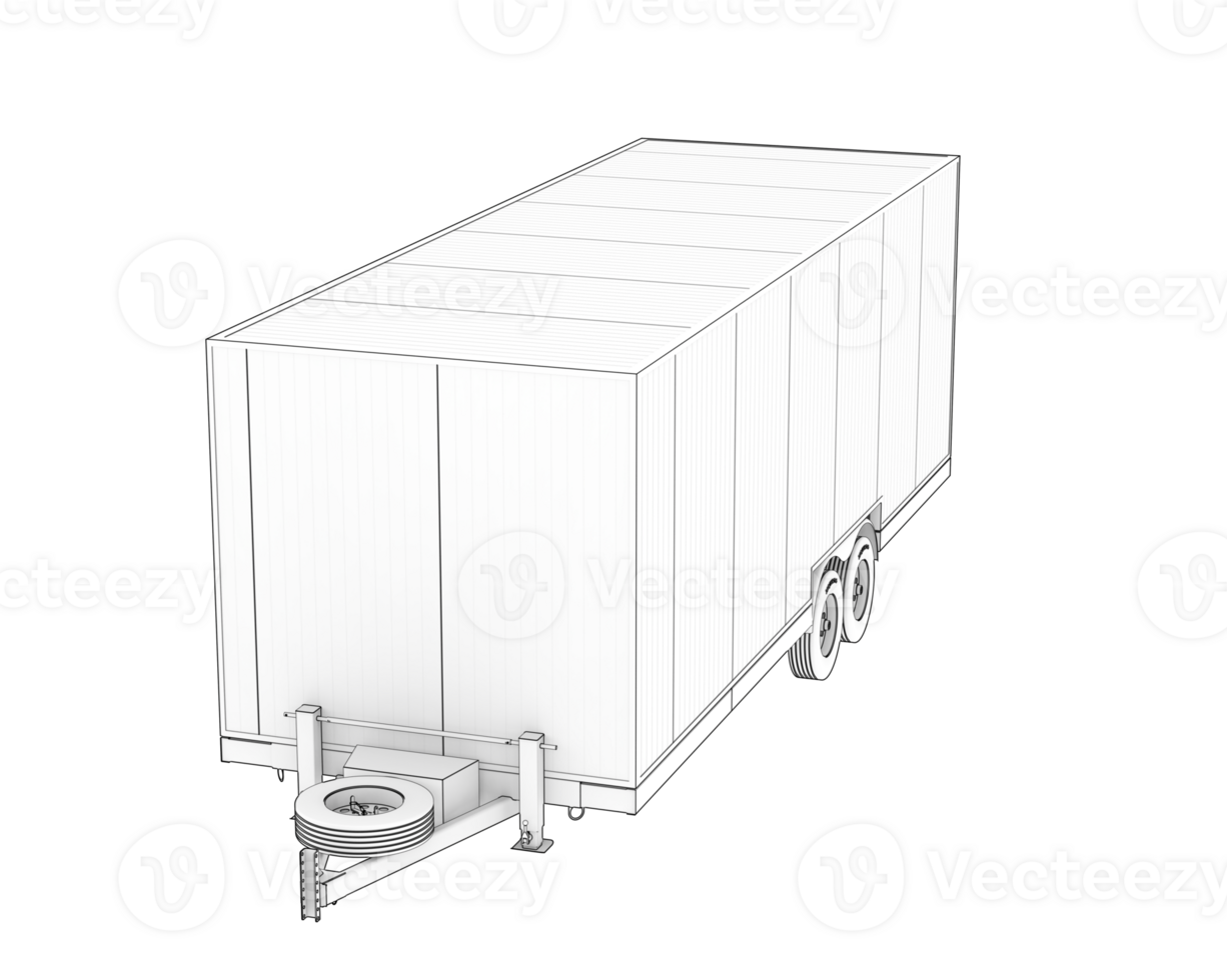 Car trailer isolated on background. 3d rendering - illustration png