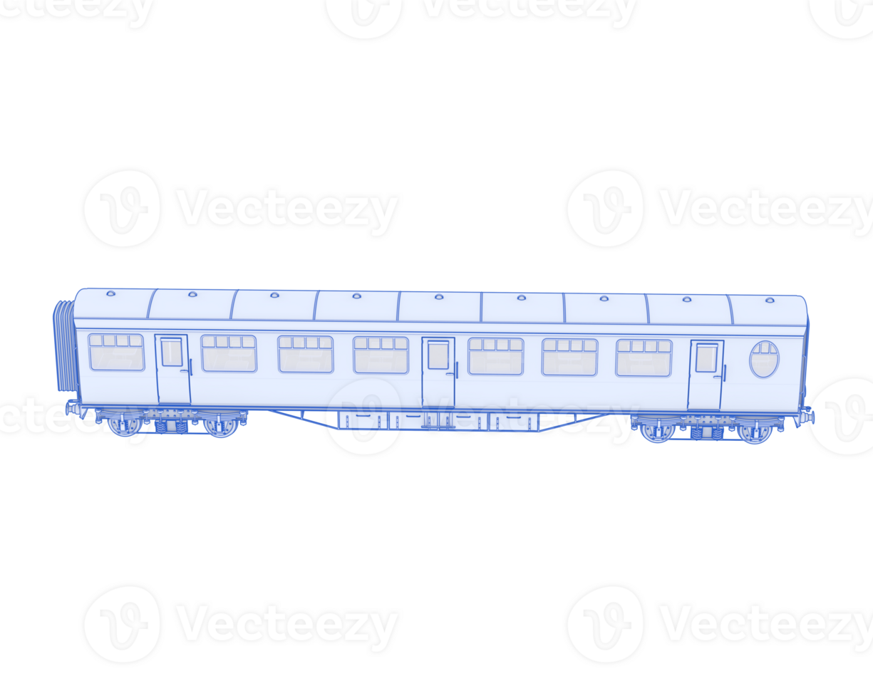 Train wagon isolated on background. 3d rendering - illustration png