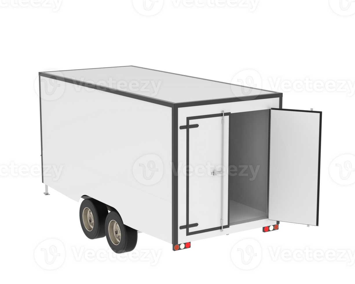 Refrigerated trailer isolated on background. 3d rendering - illustration png