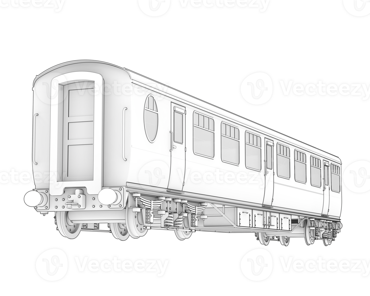 Train wagon isolated on background. 3d rendering - illustration png