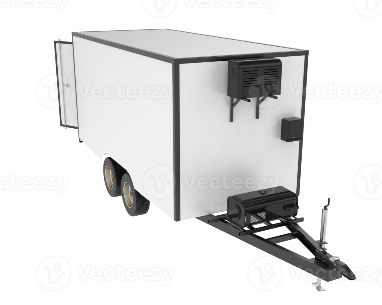 Refrigerated trailer isolated on background. 3d rendering - illustration png