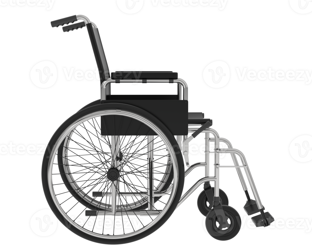 Wheelchair isolated on background. 3d rendering - illustration png
