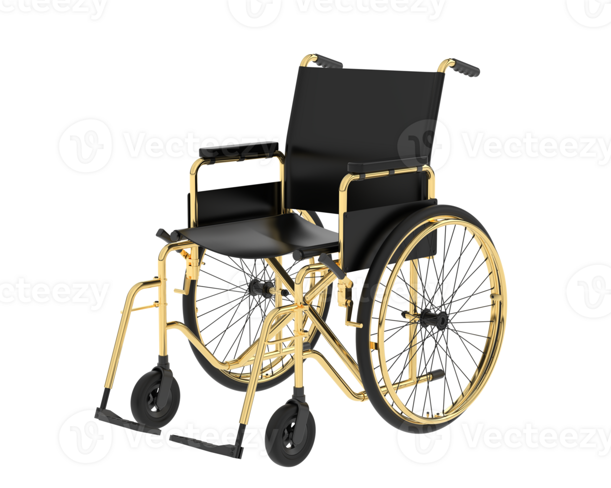 Wheelchair isolated on background. 3d rendering - illustration png