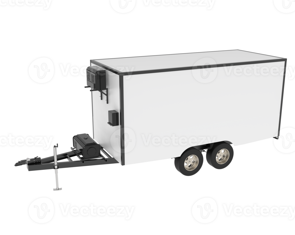 Refrigerated trailer isolated on background. 3d rendering - illustration png