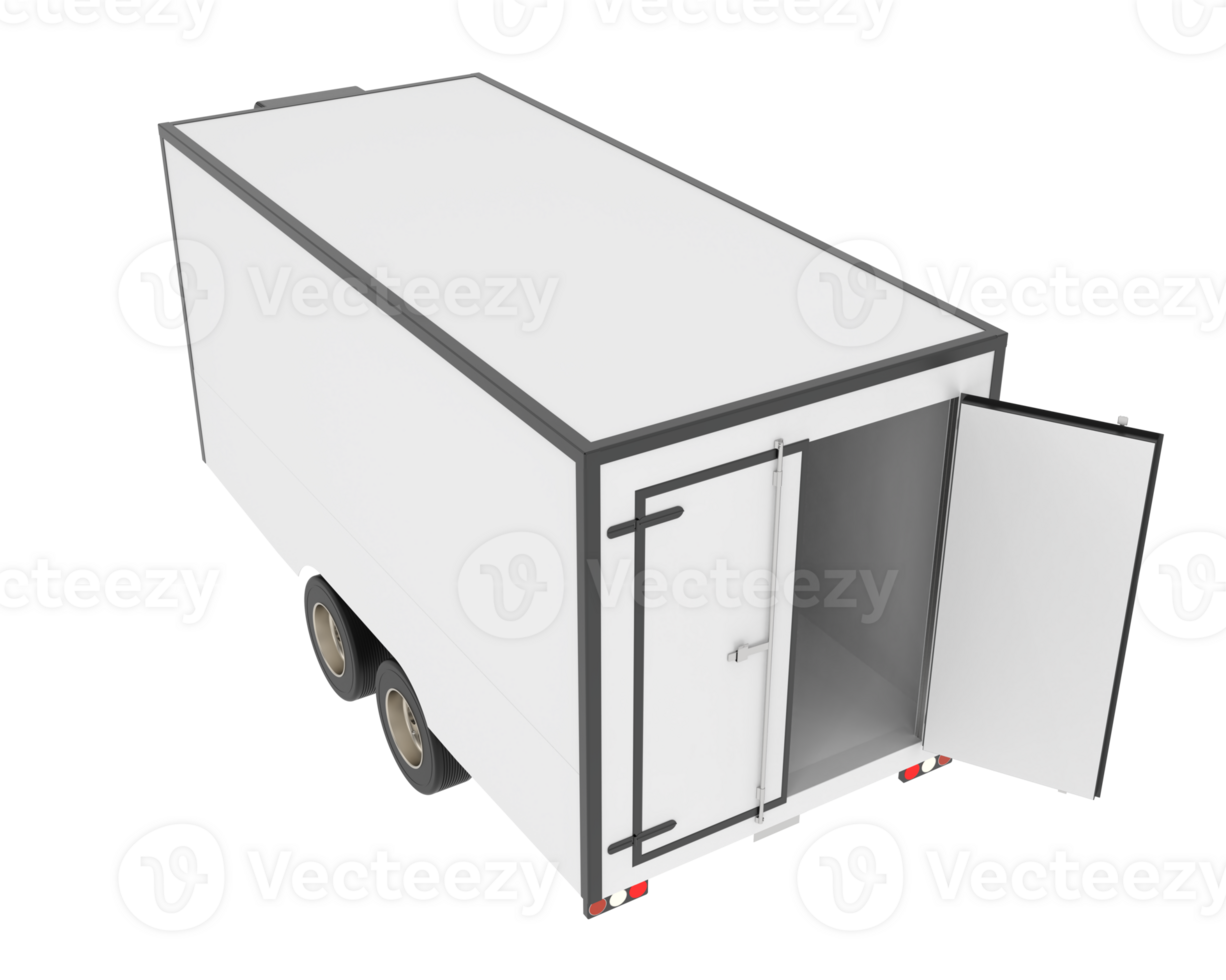 Refrigerated trailer isolated on background. 3d rendering - illustration png