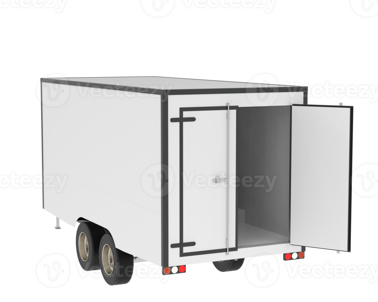 Refrigerated trailer isolated on background. 3d rendering - illustration png