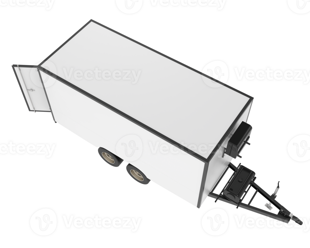 Refrigerated trailer isolated on background. 3d rendering - illustration png