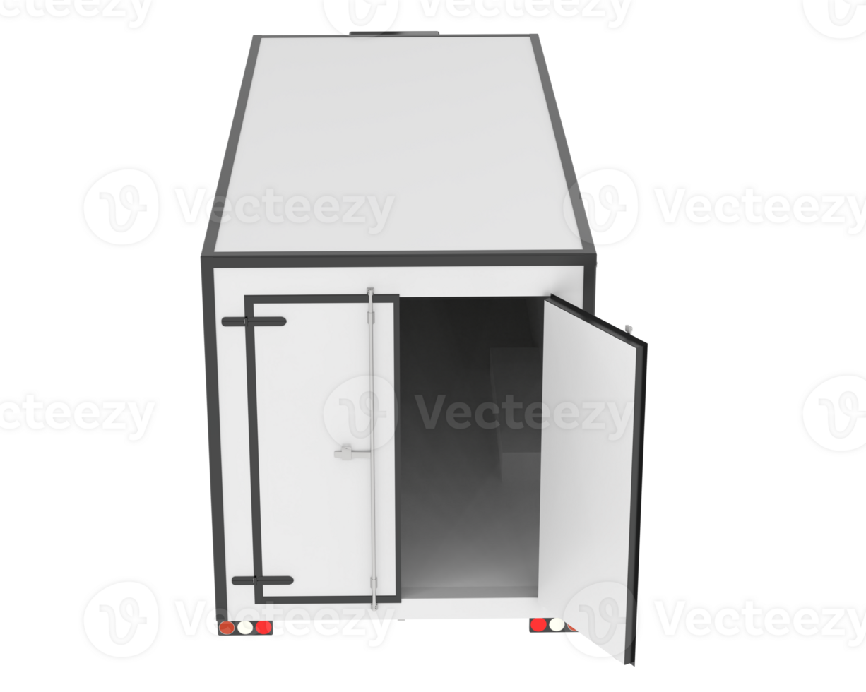 Refrigerated trailer isolated on background. 3d rendering - illustration png