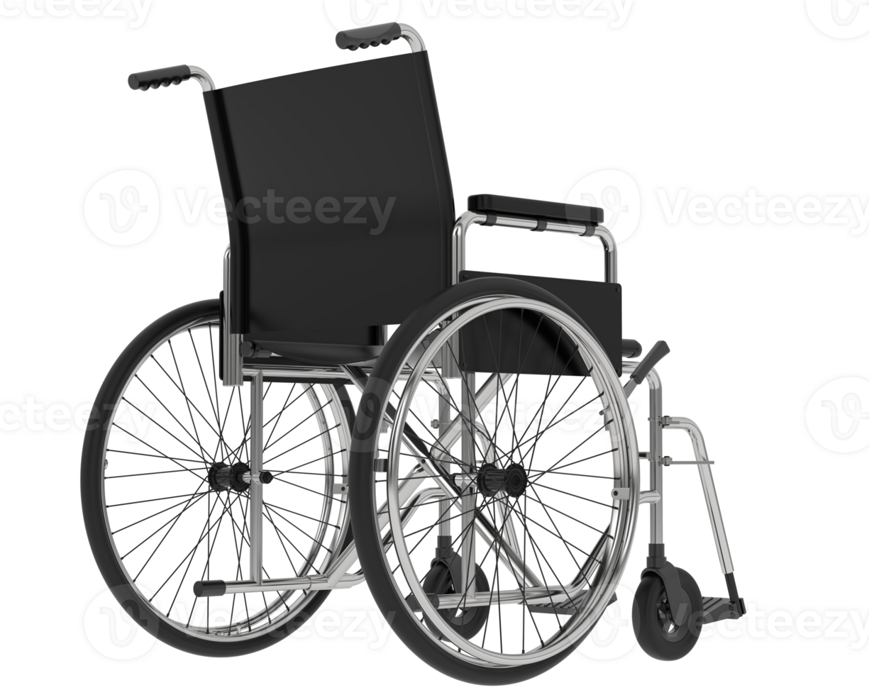 Wheelchair isolated on background. 3d rendering - illustration png