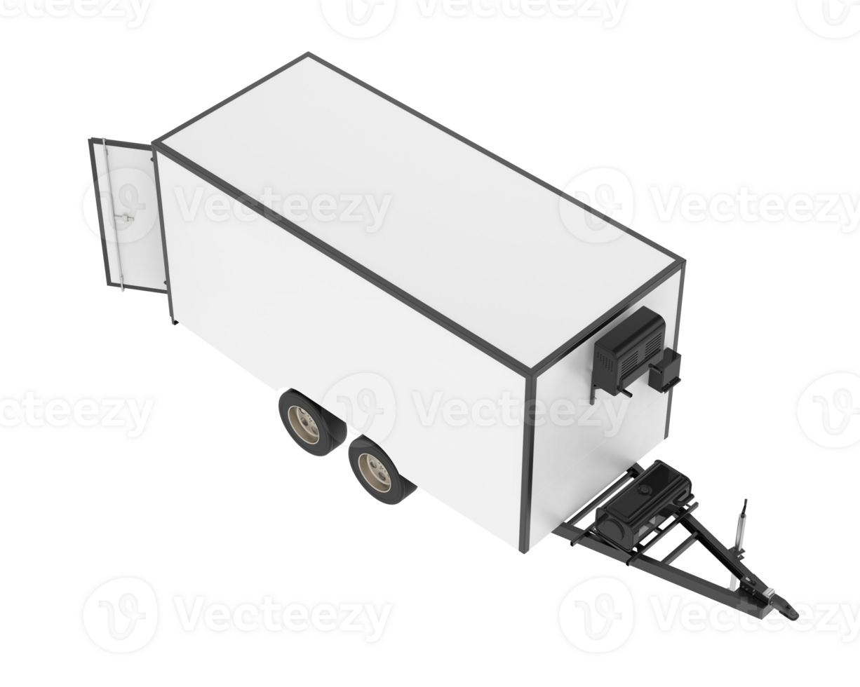 Refrigerated trailer isolated on background. 3d rendering - illustration png